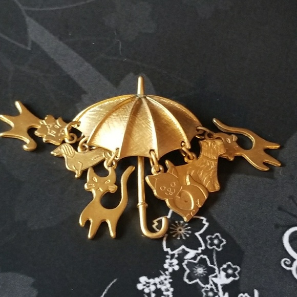 💚Amazing💜 VTG Umbrella Brooch - Picture 4 of 7
